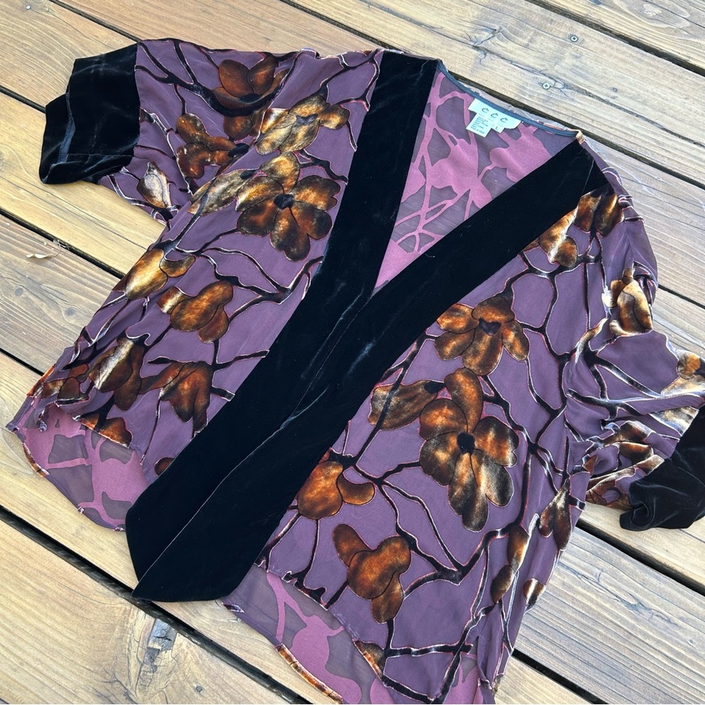 Autumn vibes Silk and velvet kimono size Lg C C C